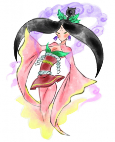 Sakuya concept art from the video game Okami