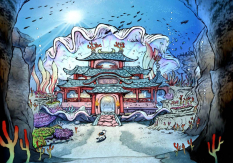 Dragon Palace concept art from the video game Okami