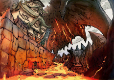 Oni Island concept art from the video game Okami