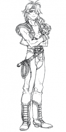 Bartholomew Fatima Sketch concept art from the video game Xenogears