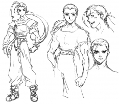 Fei Fong Wong Sketches concept art from the video game Xenogears