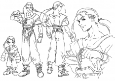 Fei Sketches concept art from the video game Xenogears