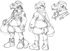 Hammer concept art from the video game Xenogears