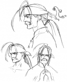 Kahn Face concept art from the video game Xenogears