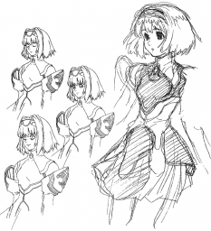 Kelvena Sketches concept art from the video game Xenogears