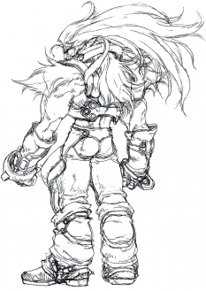 Rico Sketch concept art from the video game Xenogears