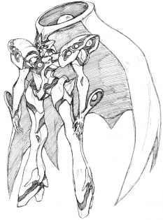 Deus Rough Sketch concept art from the video game Xenogears