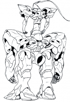 Amphysvena Back concept art from the video game Xenogears