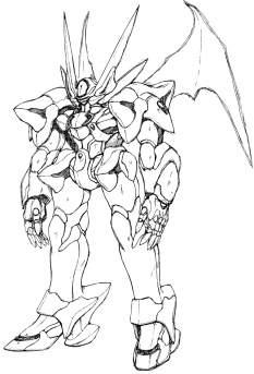 Fenrir Rough Sketch concept art from the video game Xenogears