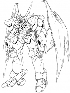 Fenrir Rough Sketch concept art from the video game Xenogears