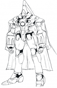 Renmazuo Sketch concept art from the video game Xenogears