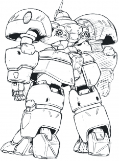 Seibzehn Back concept art from the video game Xenogears