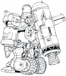 Stier Back With Rocket concept art from the video game Xenogears