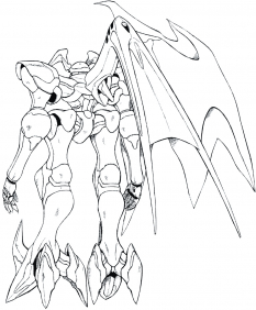 Vendetta Back concept art from the video game Xenogears