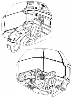 Weltall Cockpit concept art from the video game Xenogears