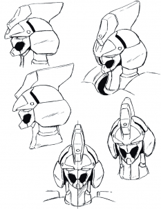 Weltall Head concept art from the video game Xenogears