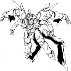 Weltall Pinup Sketch concept art from the video game Xenogears