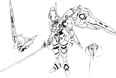 Wyvern Sketch concept art from the video game Xenogears
