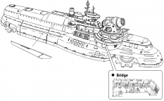 Aveh Patrol Cruiser Flagship concept art from the video game Xenogears