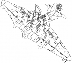 Kislev Military Vessel concept art from the video game Xenogears