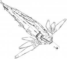 Solaris Aerial Cruiser concept art from the video game Xenogears