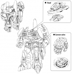 Yggdrasil IV Gear Form concept art from the video game Xenogears