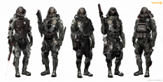 Abduction Troopers concept art from the video game Killzone Shadow Fall by Andrejs Skuja