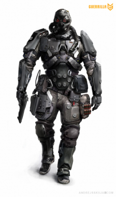 Helghast Soldier concept art from the video game Killzone Shadow Fall by Andrejs Skuja
