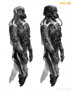 Undersuit concept art from the video game Killzone Shadow Fall by Andrejs Skuja