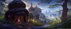 Huts concept art from the video game The Elder Scrolls Online by Jeremy Fenske