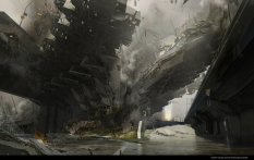 Concrete Explore concept art from the video game inFAMOUS Second Son by Levi Hopkins