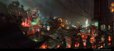 ID Roof concept art from the video game inFAMOUS Second Son by Levi Hopkins