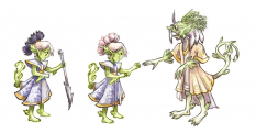 Character Design concept art from the video game Child of Light by Serge-Melvil Meirinho