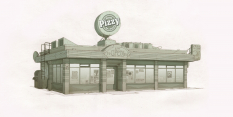 Pizzy Shop concept art from the video game Sunset Overdrive