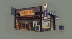 Souvenir Shop concept art from the video game Sunset Overdrive