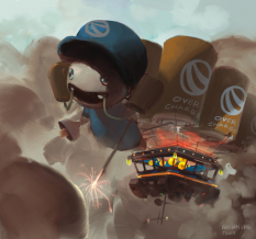 Fizzie Painting concept art from the video game Sunset Overdrive by Vaughan Ling