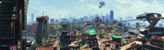 Sunset City concept art from the video game Sunset Overdrive by Vasili Zorin