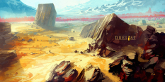 Gold Field concept art from the video game Duelyst by Anton Fadeev