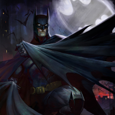 Classic Batman concept art from the video game Infinite Crisis