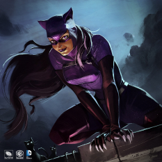 Classic Catwoman concept art from the video game Infinite Crisis by Phong Nguyen