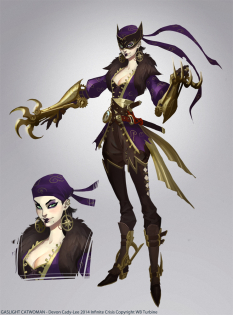 High Seas Gaslight Catwoman concept art from the video game Infinite Crisis by Devon Cady-lee