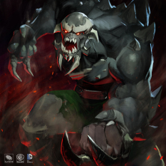 Doomsday concept art from the video game Infinite Crisis by Phong Nguyen