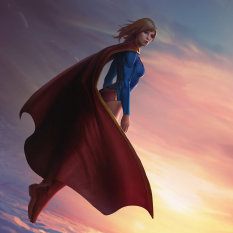 Supergirl concept art from the video game Infinite Crisis