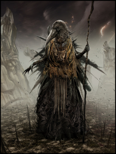 Crow Witch concept art from the video game Hellblade by Mark Molnar