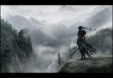 Mountain Vista concept art from the video game Hellblade by Mark Molnar