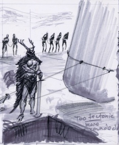 Storyboard concept art from The Elder Scrolls V: Skyrim by Adam Adamowicz