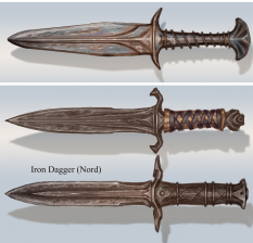 Iron Dagger concept art from The Elder Scrolls V: Skyrim by Adam Adamowicz
