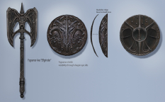 Ysgramor Axe And Shield concept art from The Elder Scrolls V: Skyrim by Adam Adamowicz