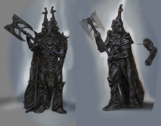 Ysgramor Statue With Axe concept art from The Elder Scrolls V: Skyrim by Adam Adamowicz