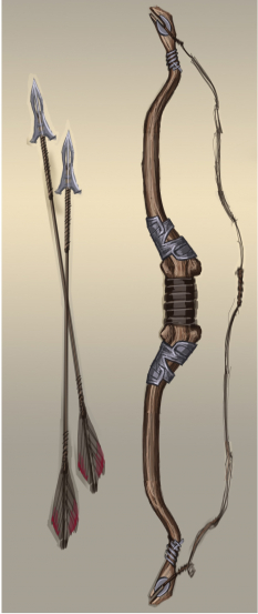 Steel Bow concept art from The Elder Scrolls V: Skyrim by Adam Adamowicz